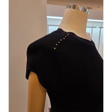 도트 포인트 민소매 티셔츠