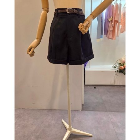 벨트 와이드 반바지 세트