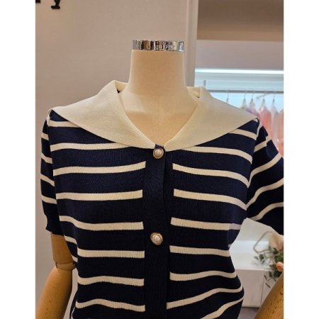 세일러카라 스트라이프 가디건