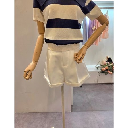 빅 카라 스트라이프 니트