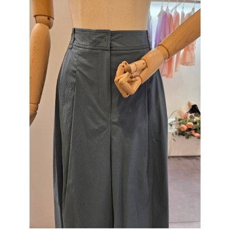 뒷밴딩 투턱 통 와이드팬츠