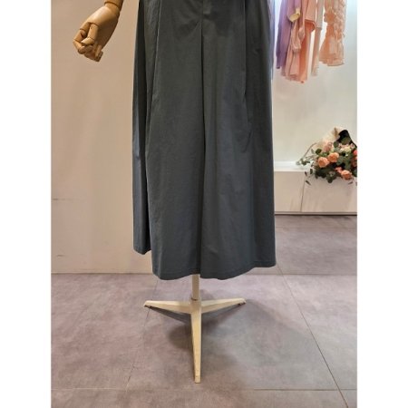 뒷밴딩 투턱 통 와이드팬츠