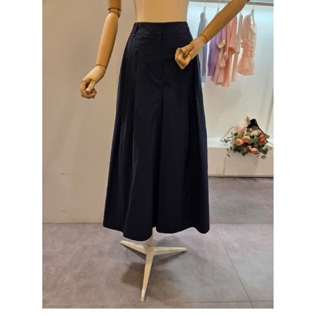 뒷밴딩 투턱 통 와이드팬츠