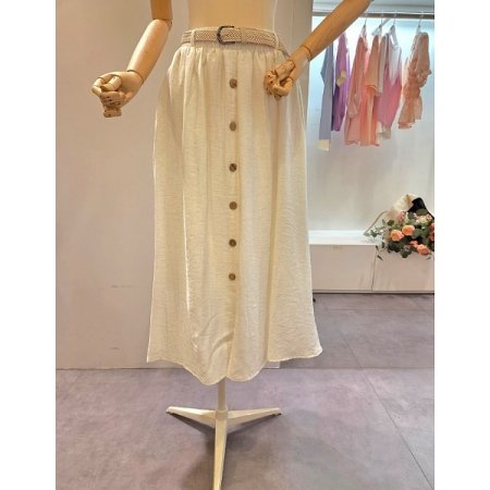 단추장식 스커트 벨트 세트