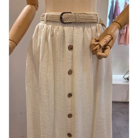 단추장식 스커트 벨트 세트