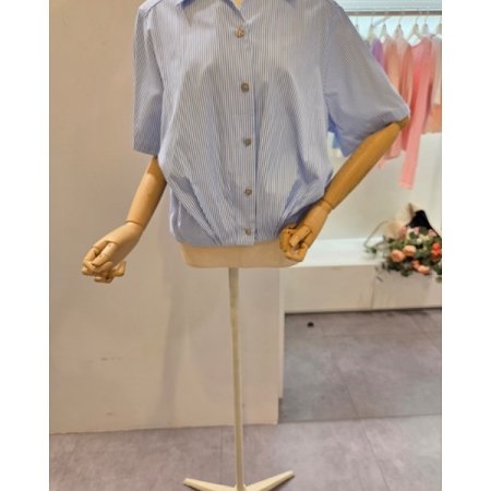 밑단 핀턱 줄지 셔츠