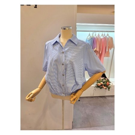 밑단 핀턱 줄지 셔츠