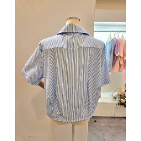 밑단 핀턱 줄지 셔츠