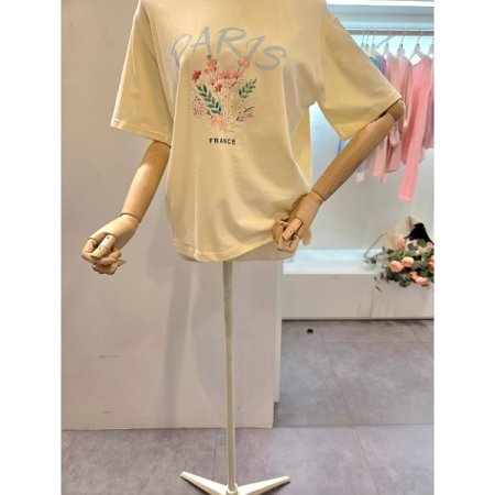 꽃잎 레터링 티셔츠