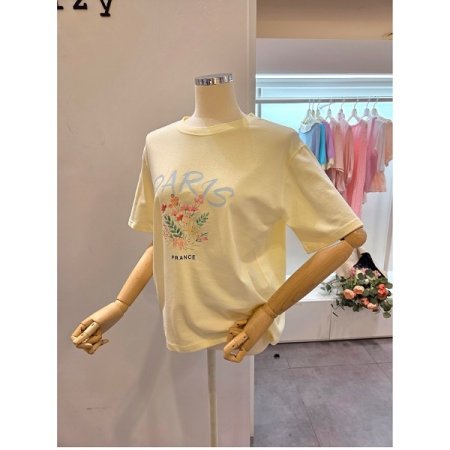 꽃잎 레터링 티셔츠