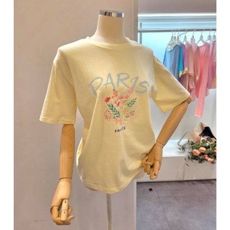 꽃잎 레터링 티셔츠