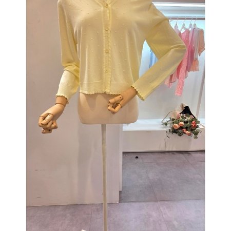 물결 브이넥 가디건