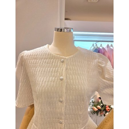 라운드 에이라인 블라우스