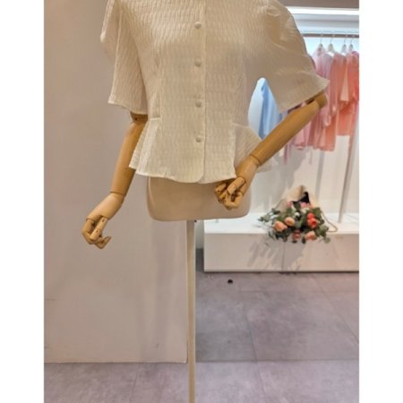 라운드 에이라인 블라우스