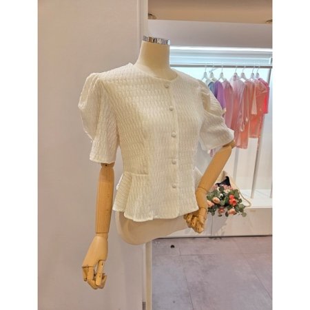 라운드 에이라인 블라우스