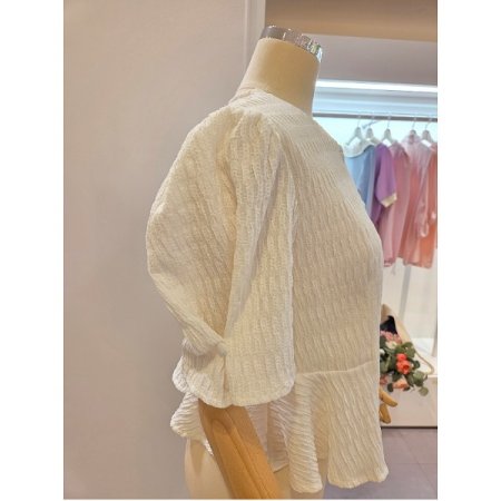 라운드 에이라인 블라우스