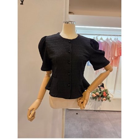 라운드 에이라인 블라우스