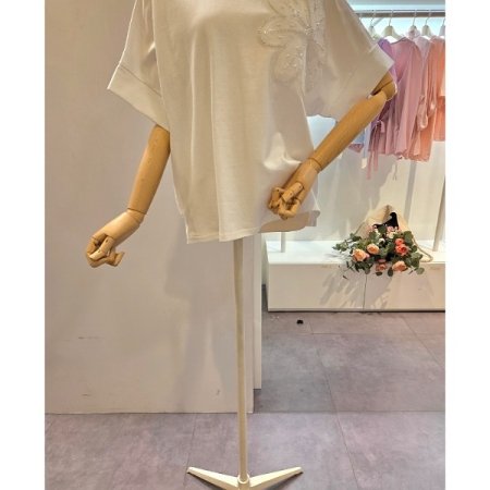 빅 플라워 라운드 티셔츠