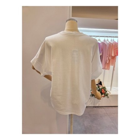 빅 플라워 라운드 티셔츠