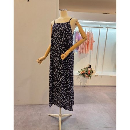 플라워 끈 롱 원피스