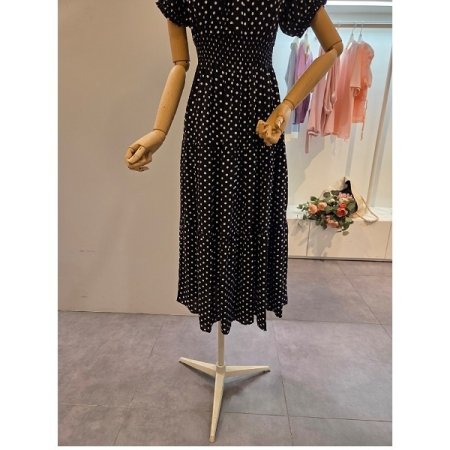 도트 패턴 롱원피스