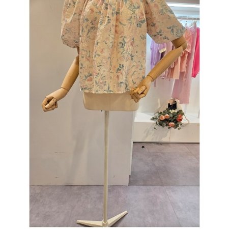 레이스 플라워 셔링 블라우스