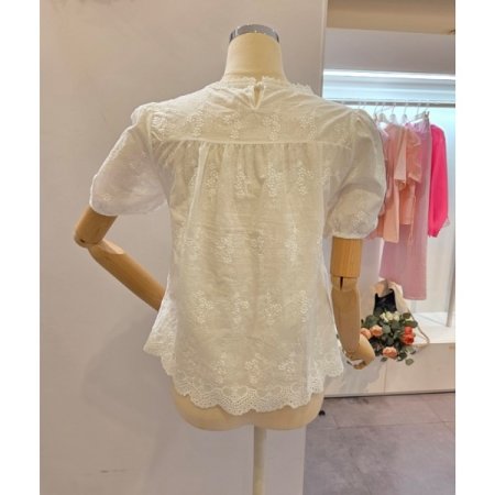 꽃자수 레이스 블라우스