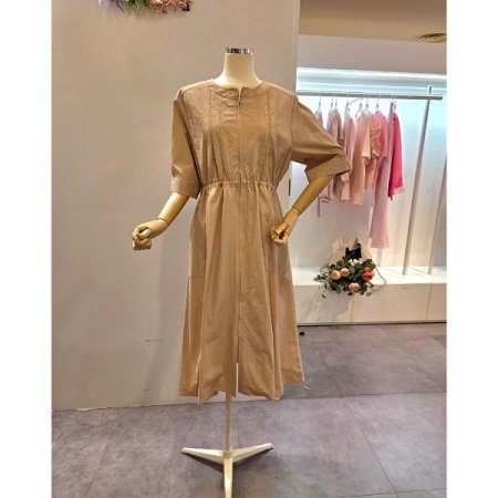 집업 핀턱 원피스