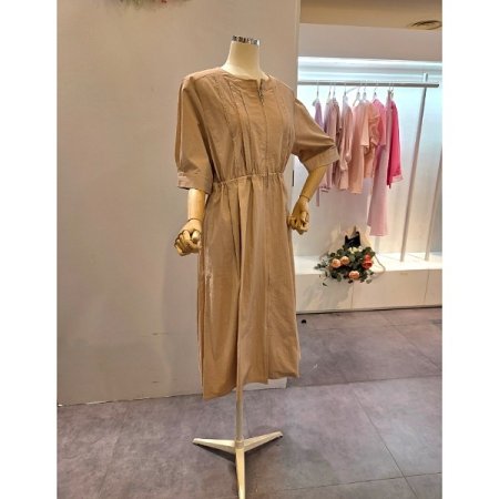 집업 핀턱 원피스