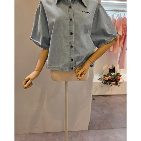 연청 스트링 카라 셔츠