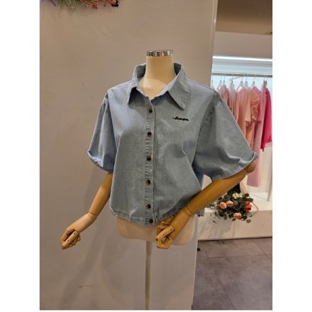 연청 스트링 카라 셔츠