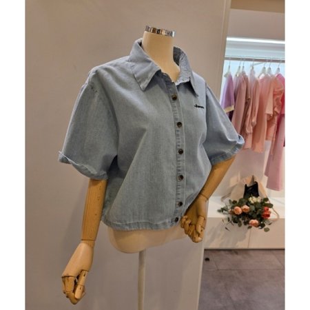 연청 스트링 카라 셔츠