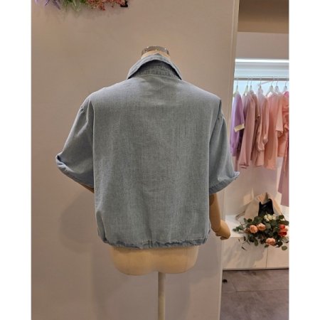 연청 스트링 카라 셔츠