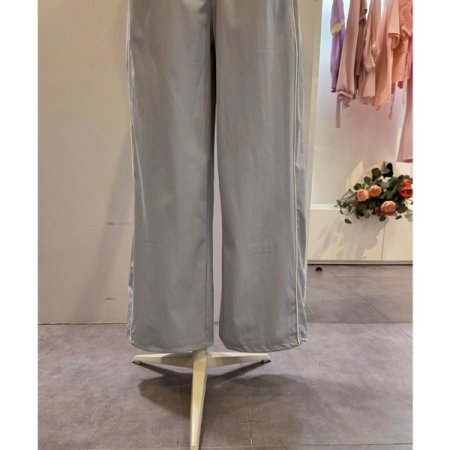 배색 줄 와이드 팬츠