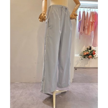 배색 줄 와이드 팬츠