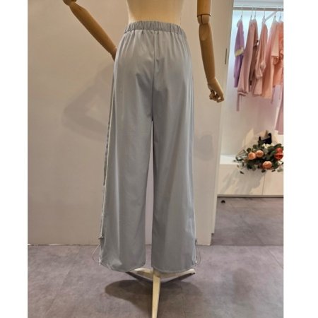 배색 줄 와이드 팬츠