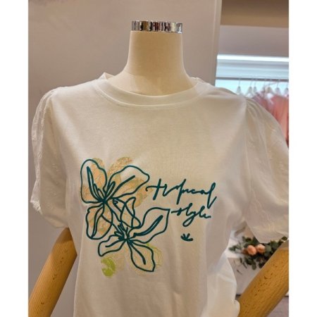 플라워 프린팅 티셔츠