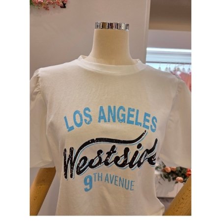 영문 프린팅 라운드넥 티셔츠