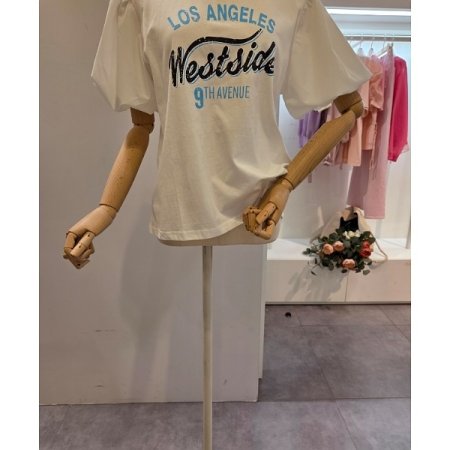 영문 프린팅 라운드넥 티셔츠