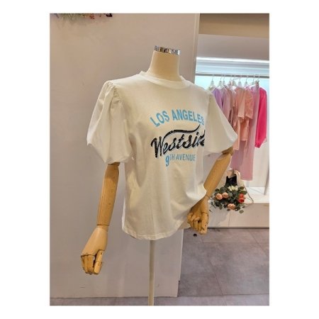 영문 프린팅 라운드넥 티셔츠