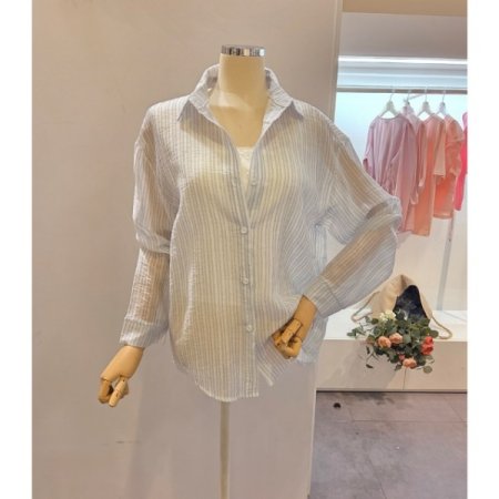 기본 카라 스트라이프 셔츠