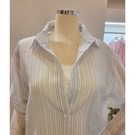 기본 카라 스트라이프 셔츠