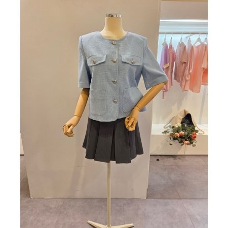 노카라 5부소매 자켓