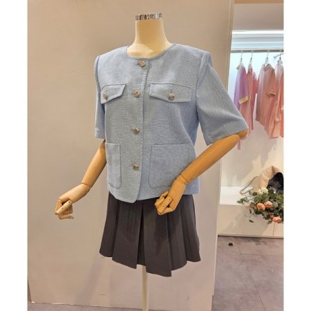 노카라 5부소매 자켓