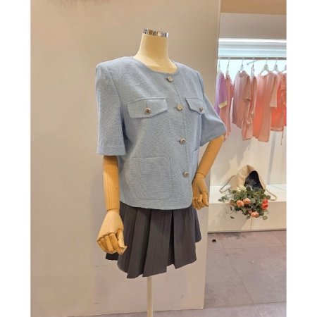 노카라 5부소매 자켓