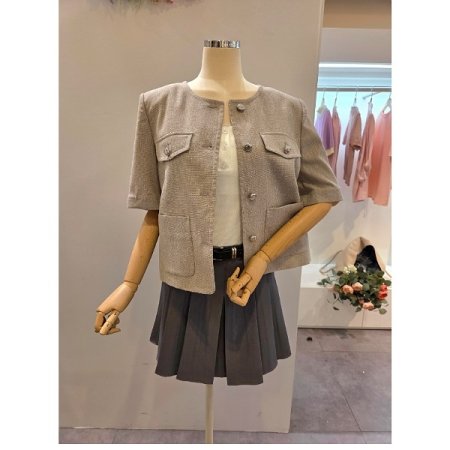 노카라 5부소매 자켓