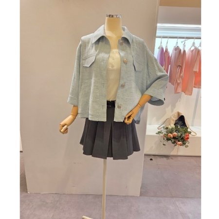 루즈핏 7부소매 카라자켓