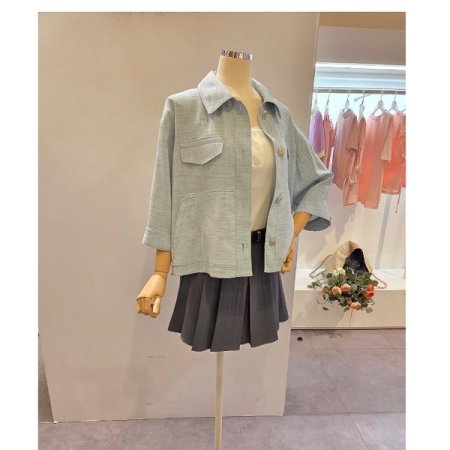 루즈핏 7부소매 카라자켓