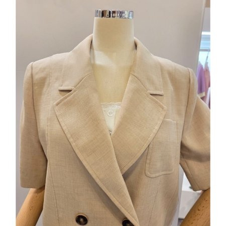 더블 숏 5부소매 자켓