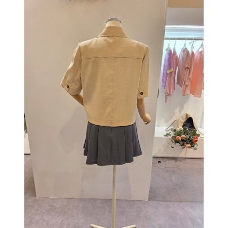 더블 숏 5부소매 자켓